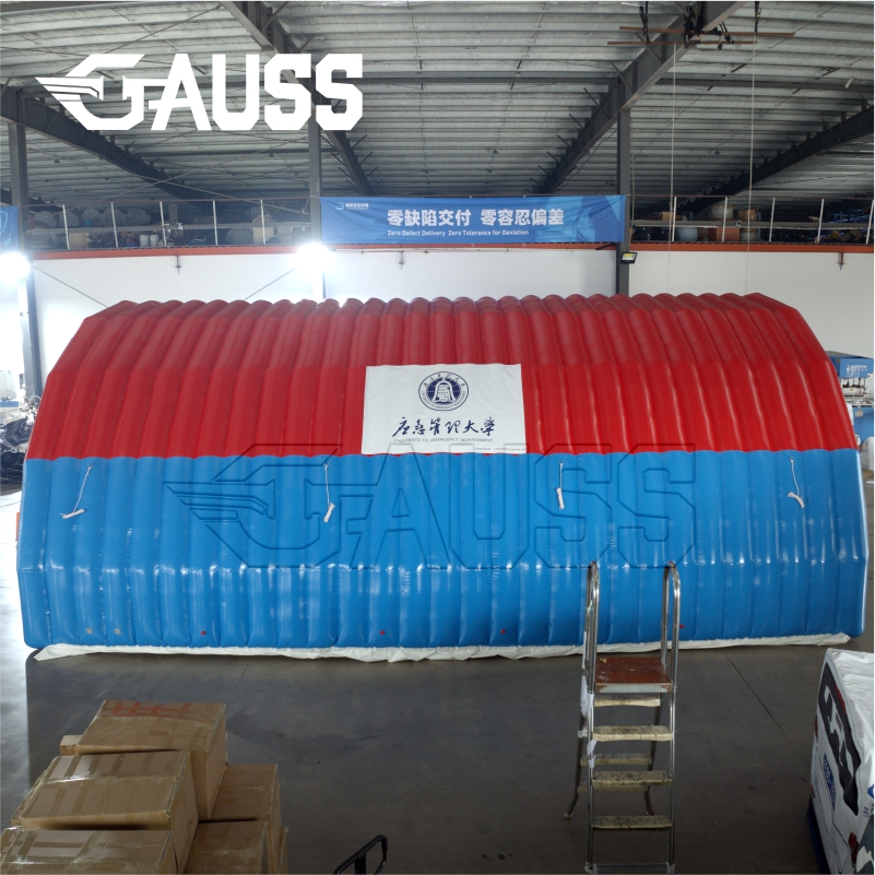 DOUBLE LAYER RED & BLUE INFLATABLE EMERGENCY TENT thumbnail